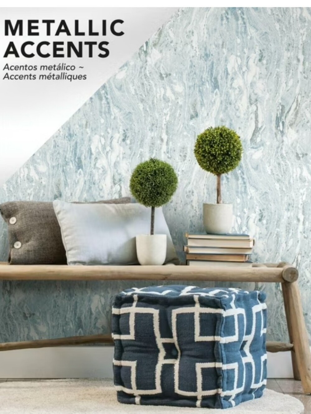 RoomMates Blue Satalite Seas Peel & Stick Wallpaper. NIP.